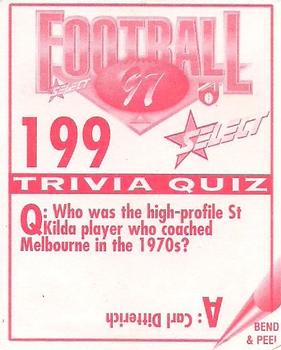 1997 Select AFL Stickers #199 Tony Lockett Back